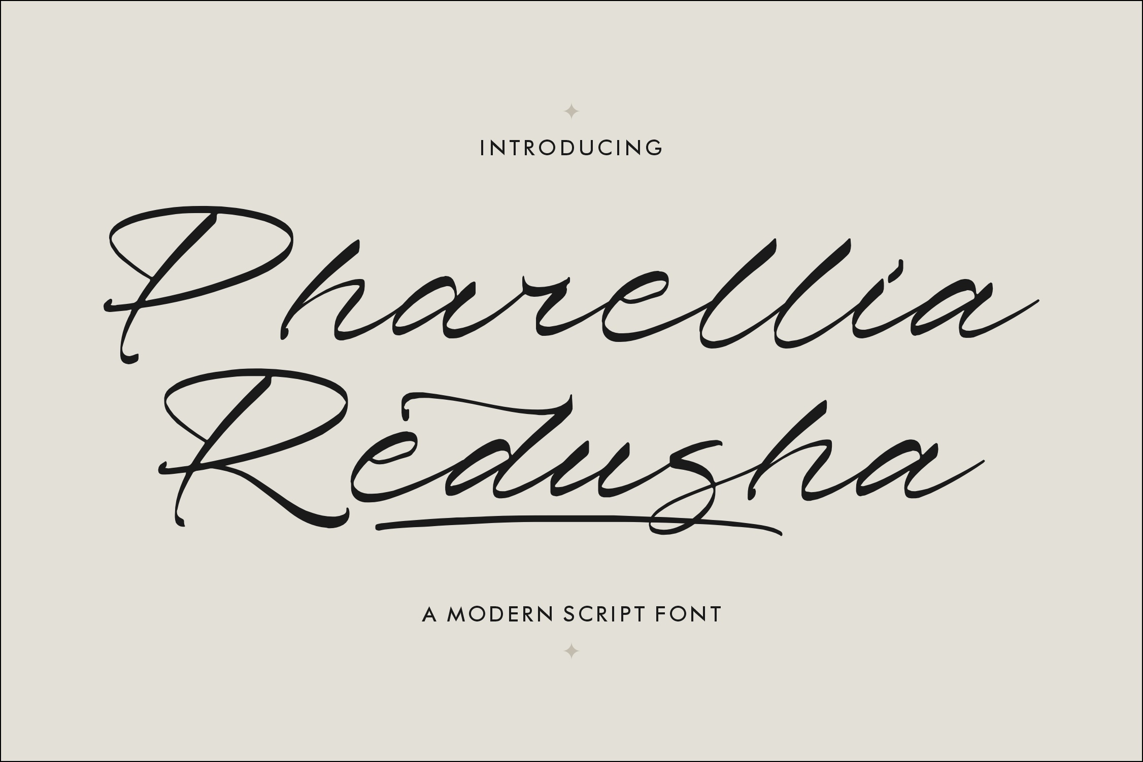 Beispiel einer Pharellia Redusha-Schriftart