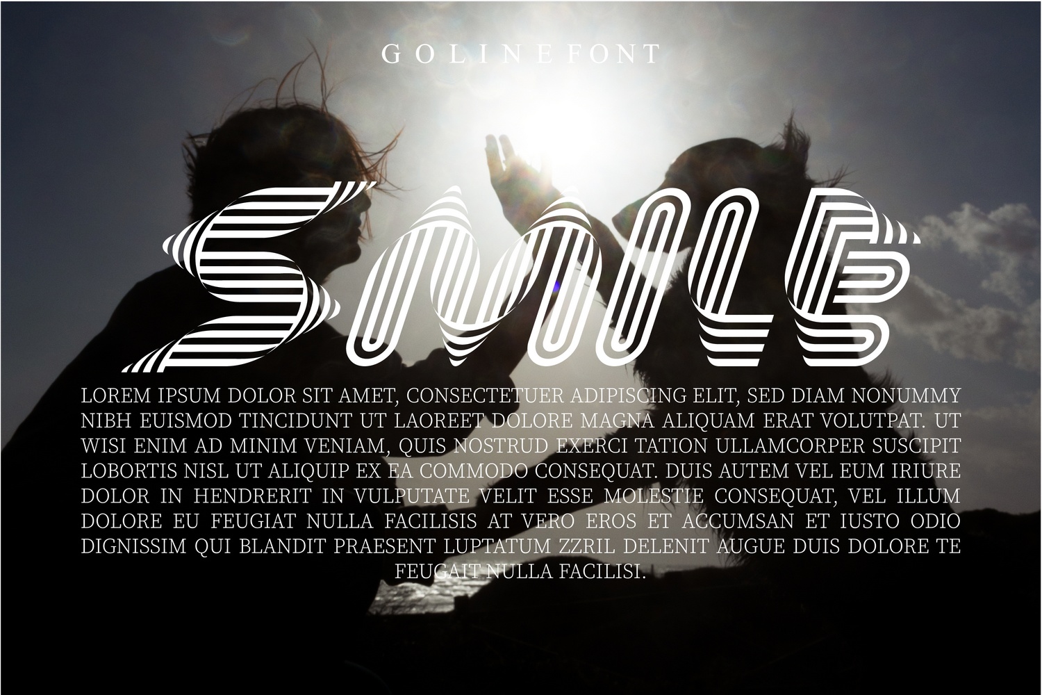 Beispiel einer Goline Italic-Schriftart