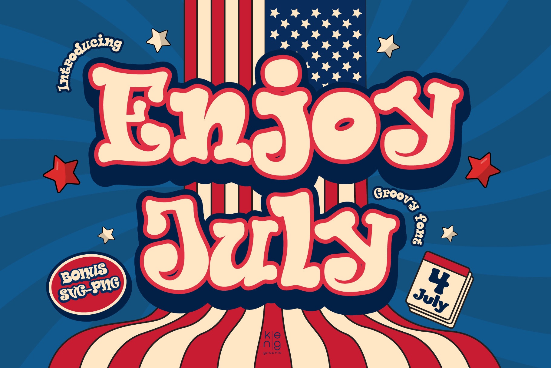 Beispiel einer Enjoy July-Schriftart