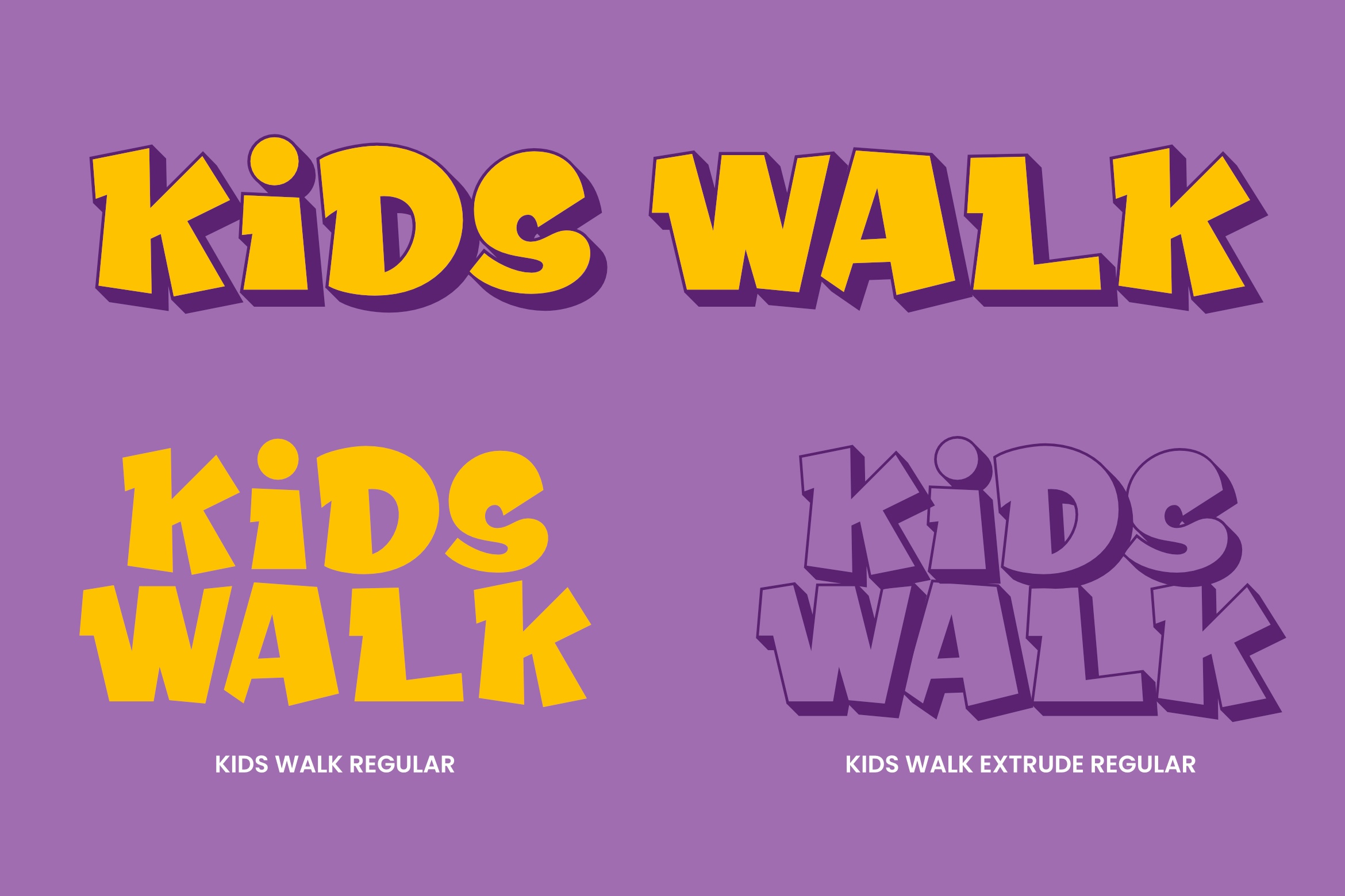 Beispiel einer Kids Walk Regular-Schriftart