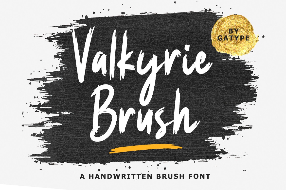 Beispiel einer Valkyrie Brush Regular-Schriftart