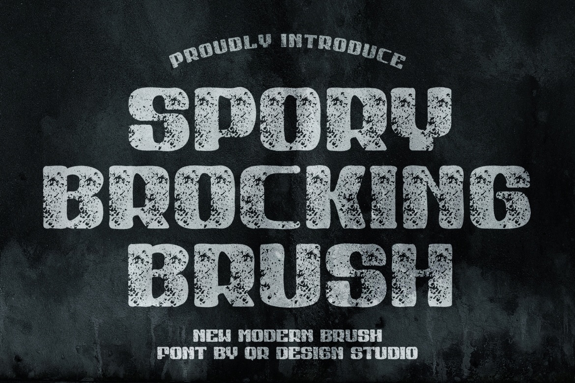 Beispiel einer Spory Brocking Brush-Schriftart