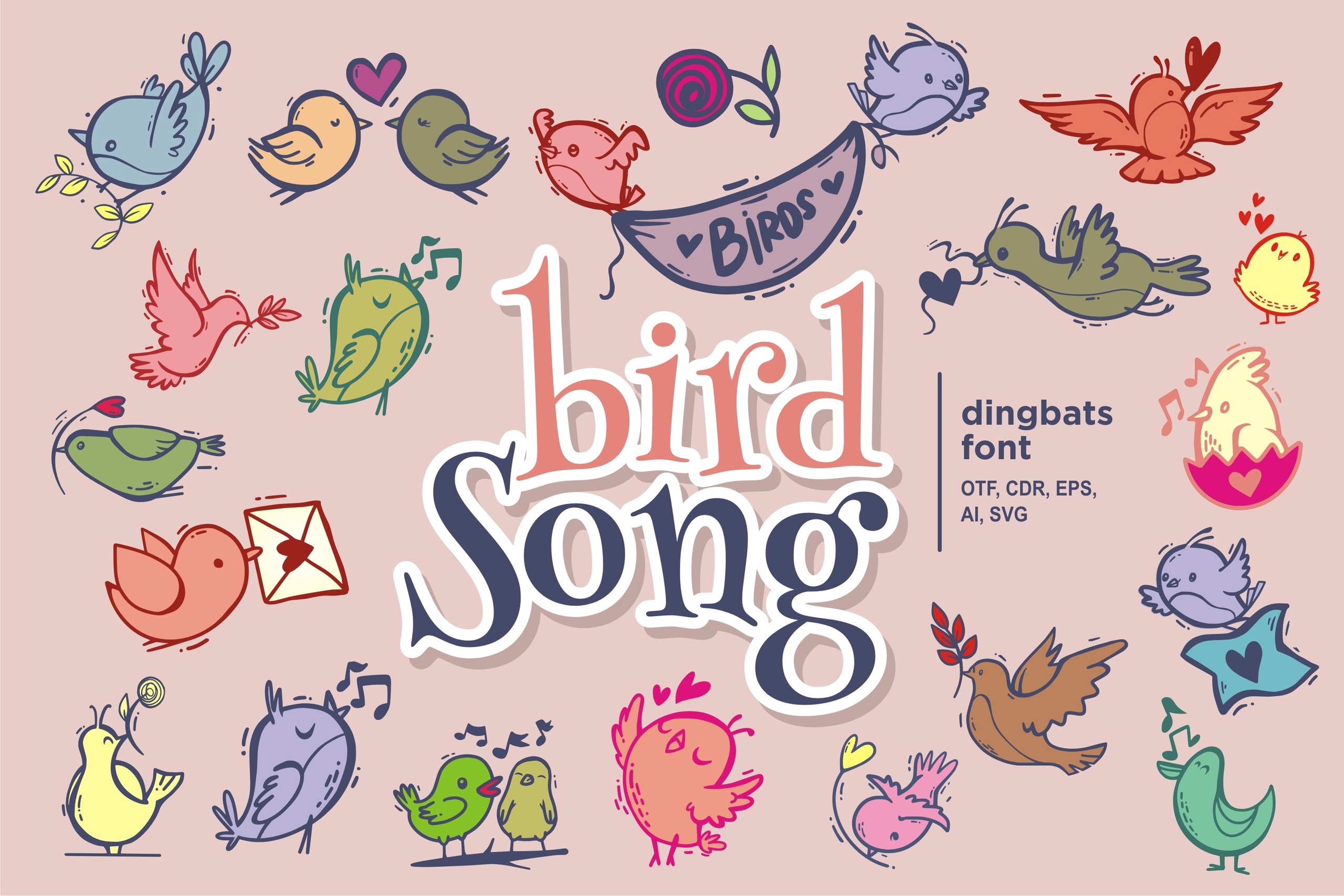 Beispiel einer Bird Song-Schriftart
