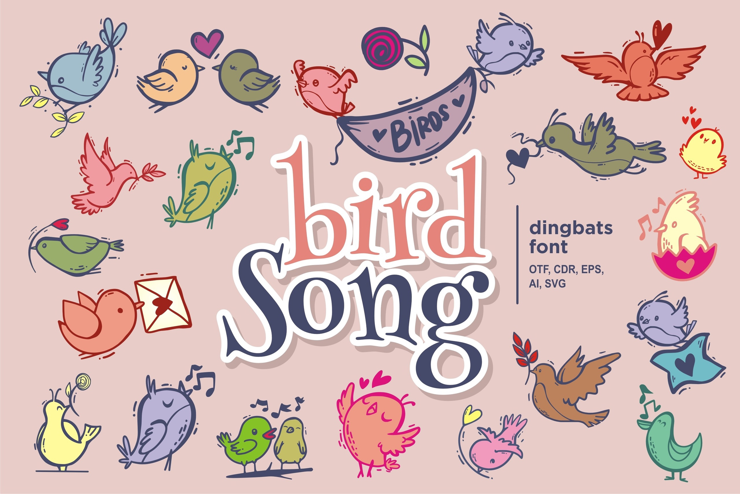 Beispiel einer Bird Song Regular-Schriftart