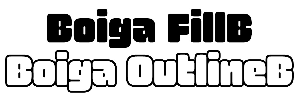 Beispiel einer Boiga FillB-Schriftart