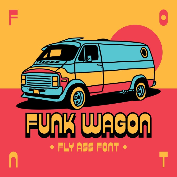 Beispiel einer KC Funk Wagon-Schriftart