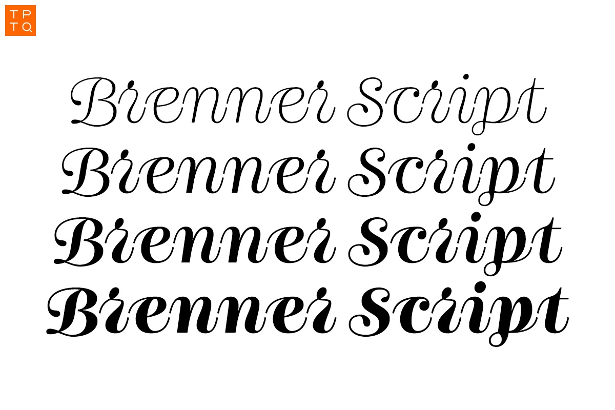 Beispiel einer Brenner Script-Schriftart