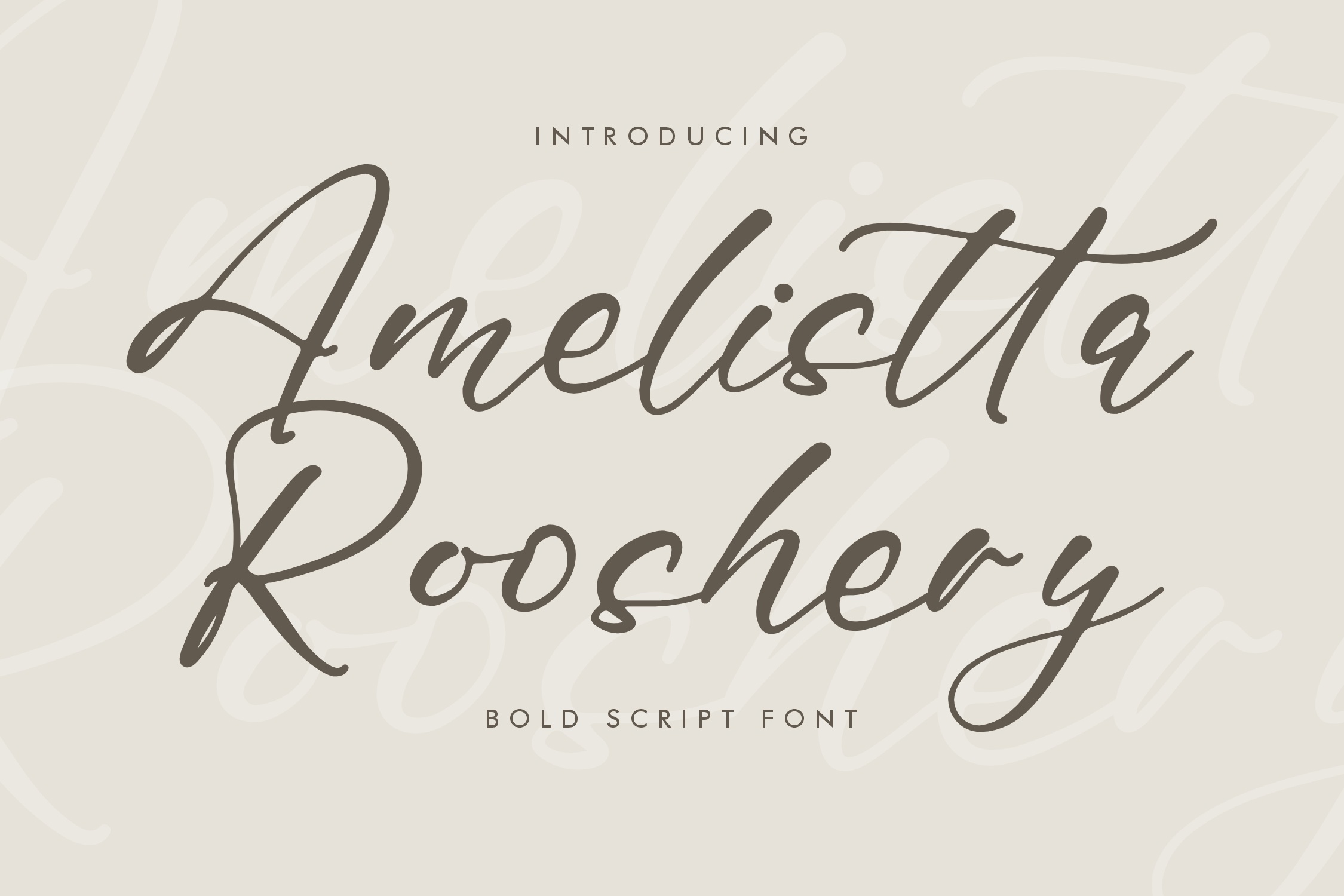 Beispiel einer Amelistta Rooshery Italic-Schriftart