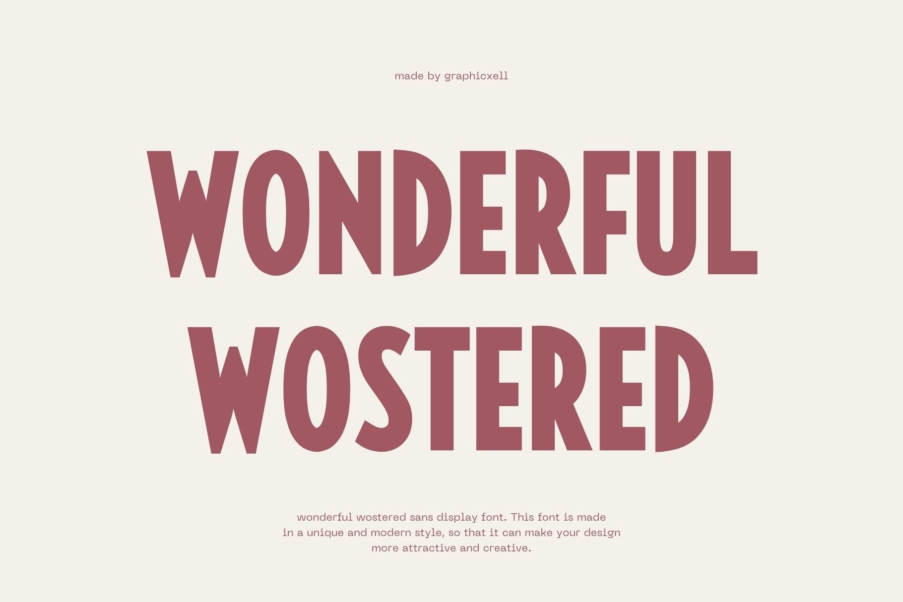 Beispiel einer Wonderful Wostered-Schriftart