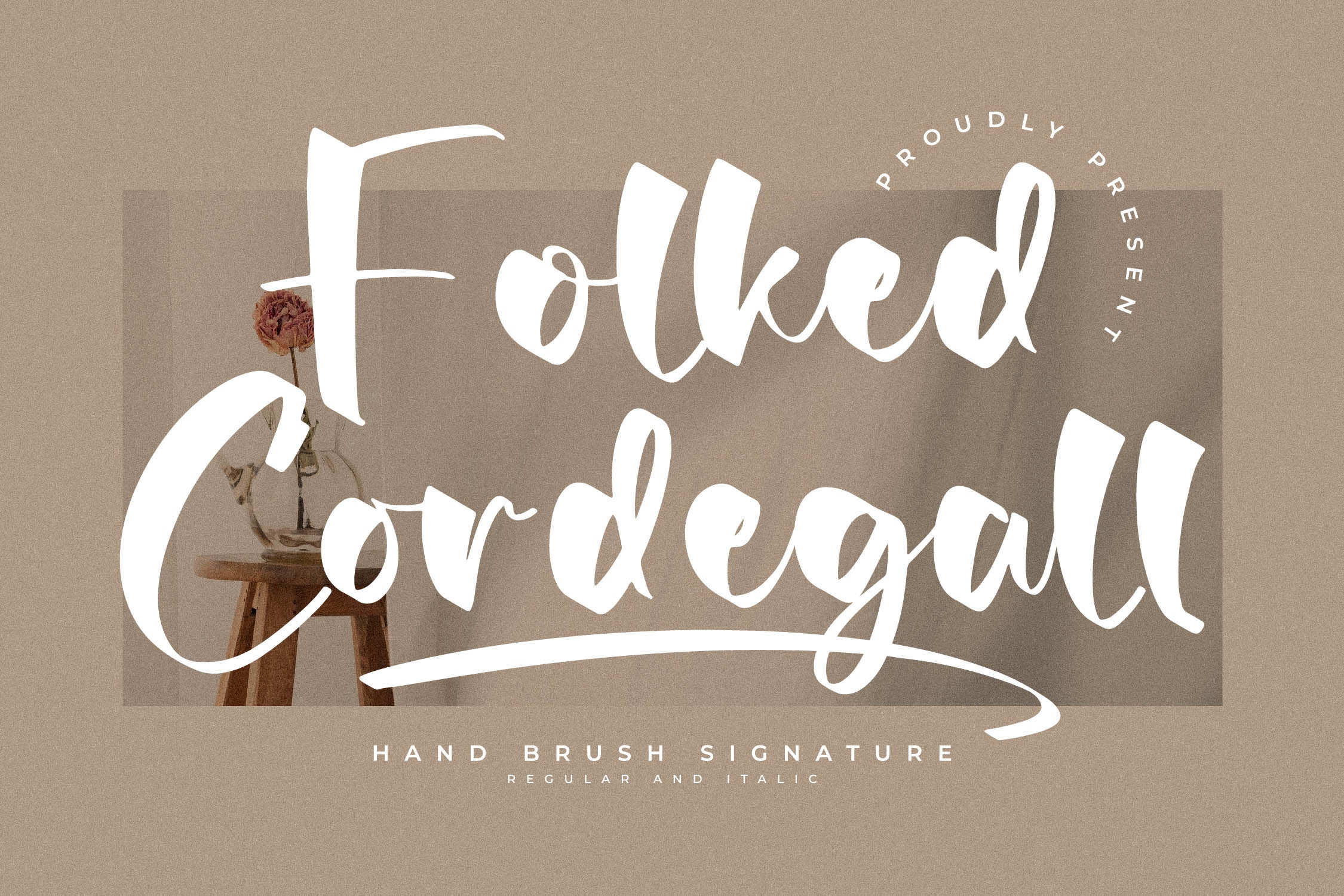 Beispiel einer Folked Cordegall Regular-Schriftart