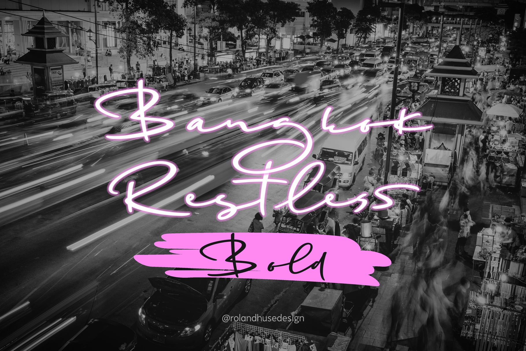 Beispiel einer Bangkok Restless Regular-Schriftart