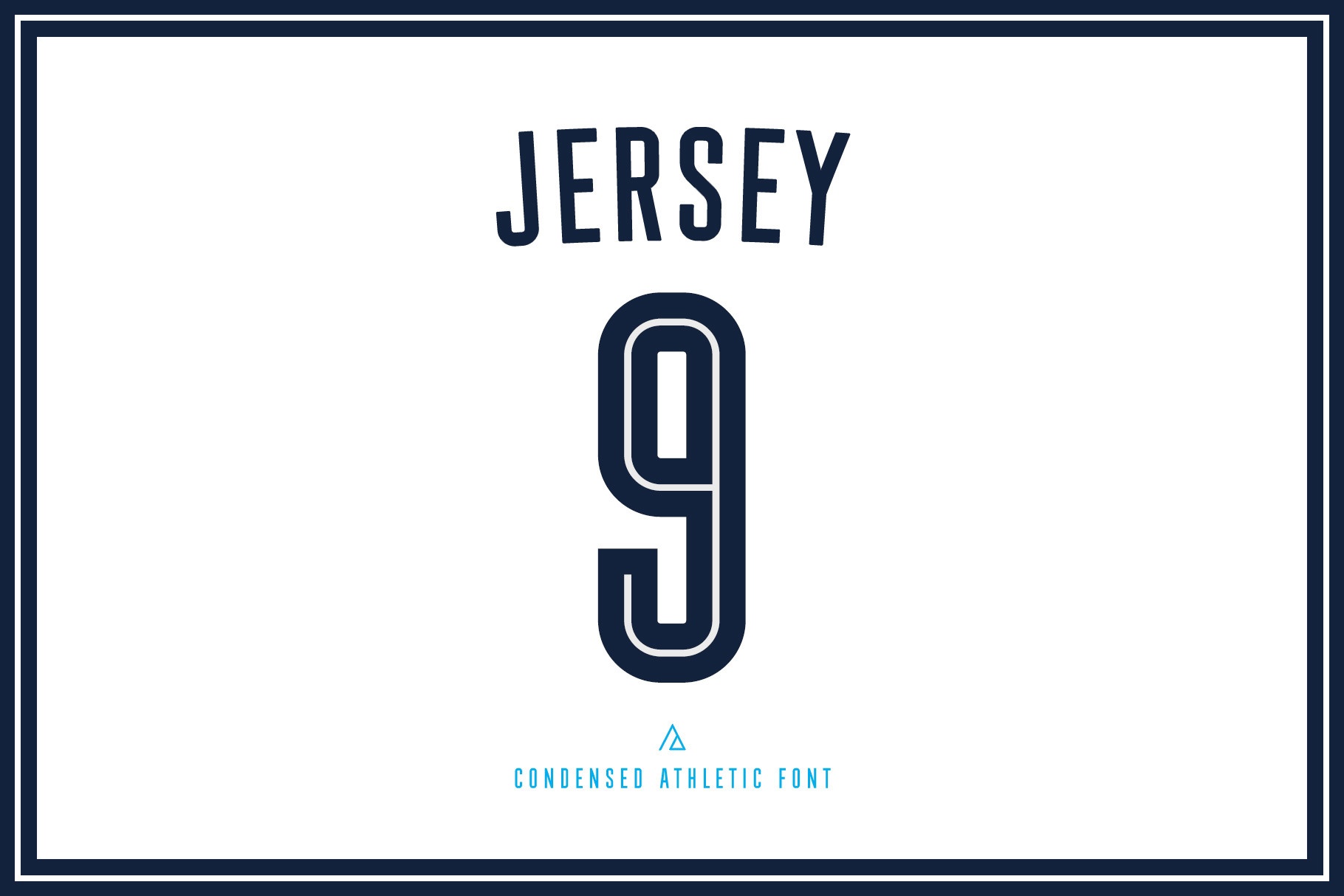 Beispiel einer Jersey Outline-Schriftart