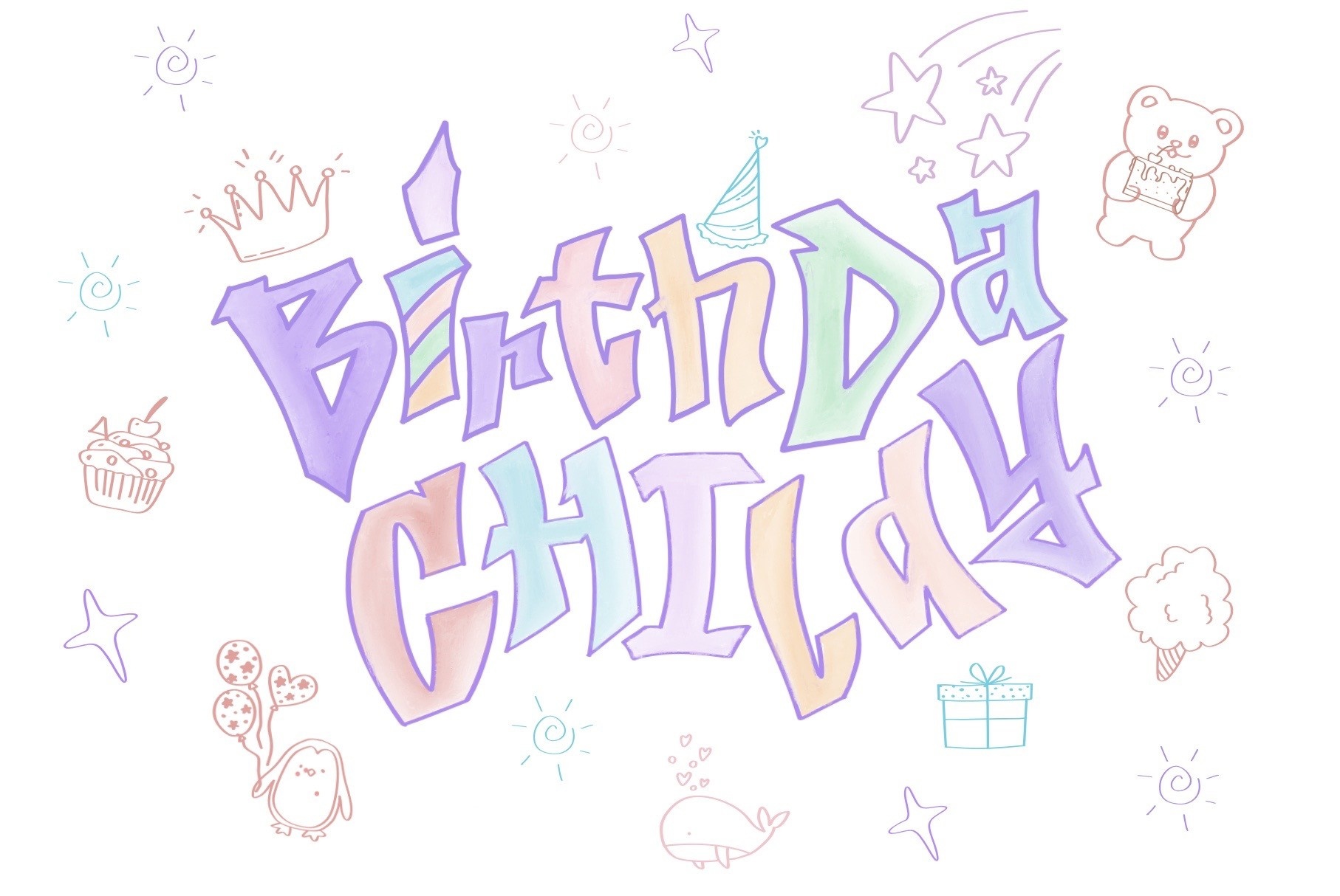 Beispiel einer Birthday Child-Schriftart