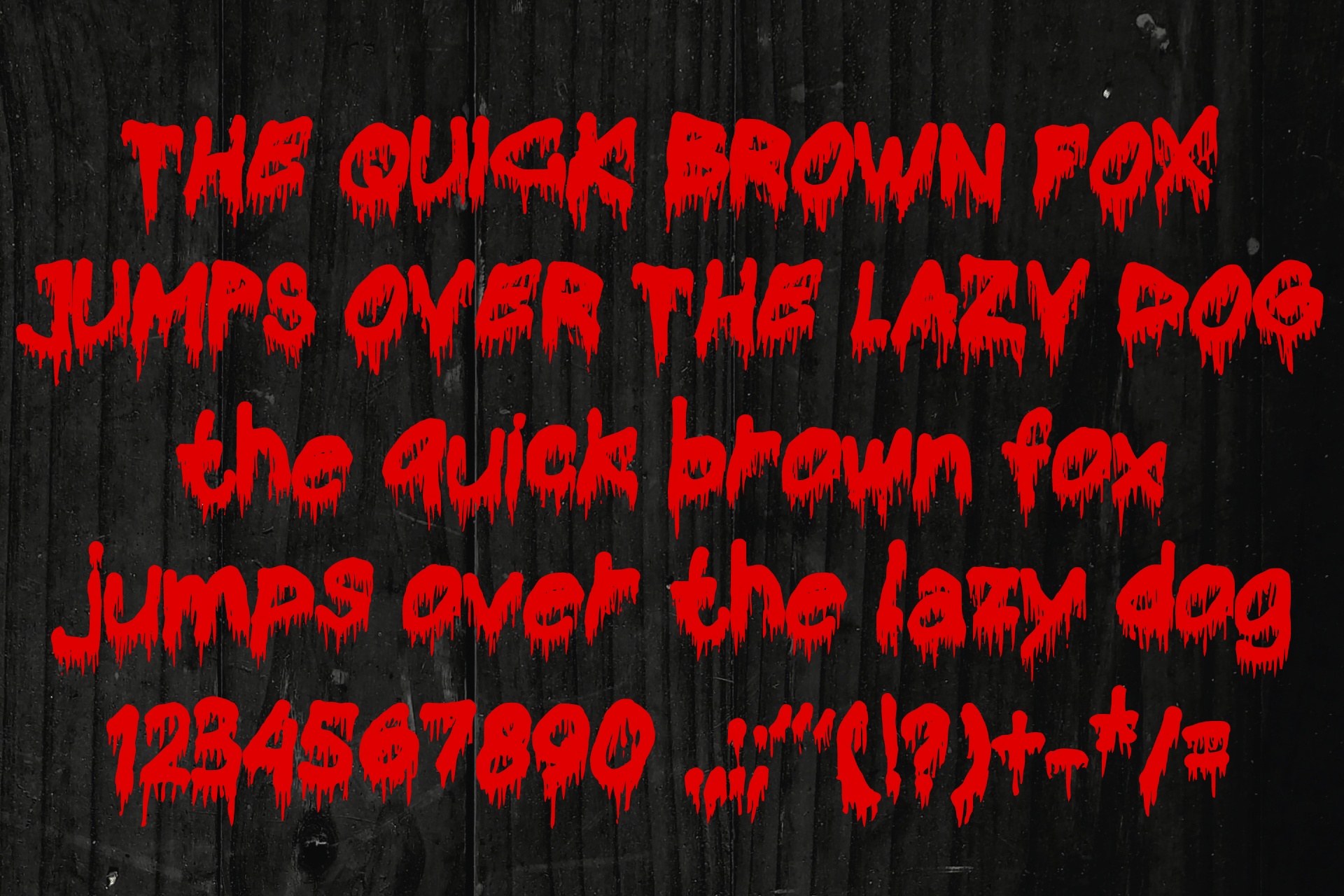 Beispiel einer Bloody Horror Regular-Schriftart