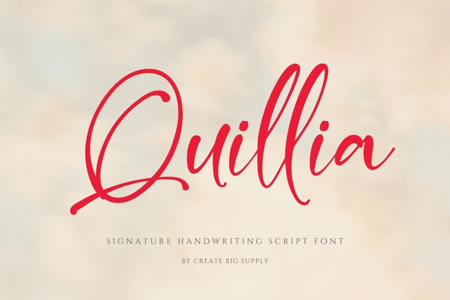 Beispiel einer Quillia-Schriftart
