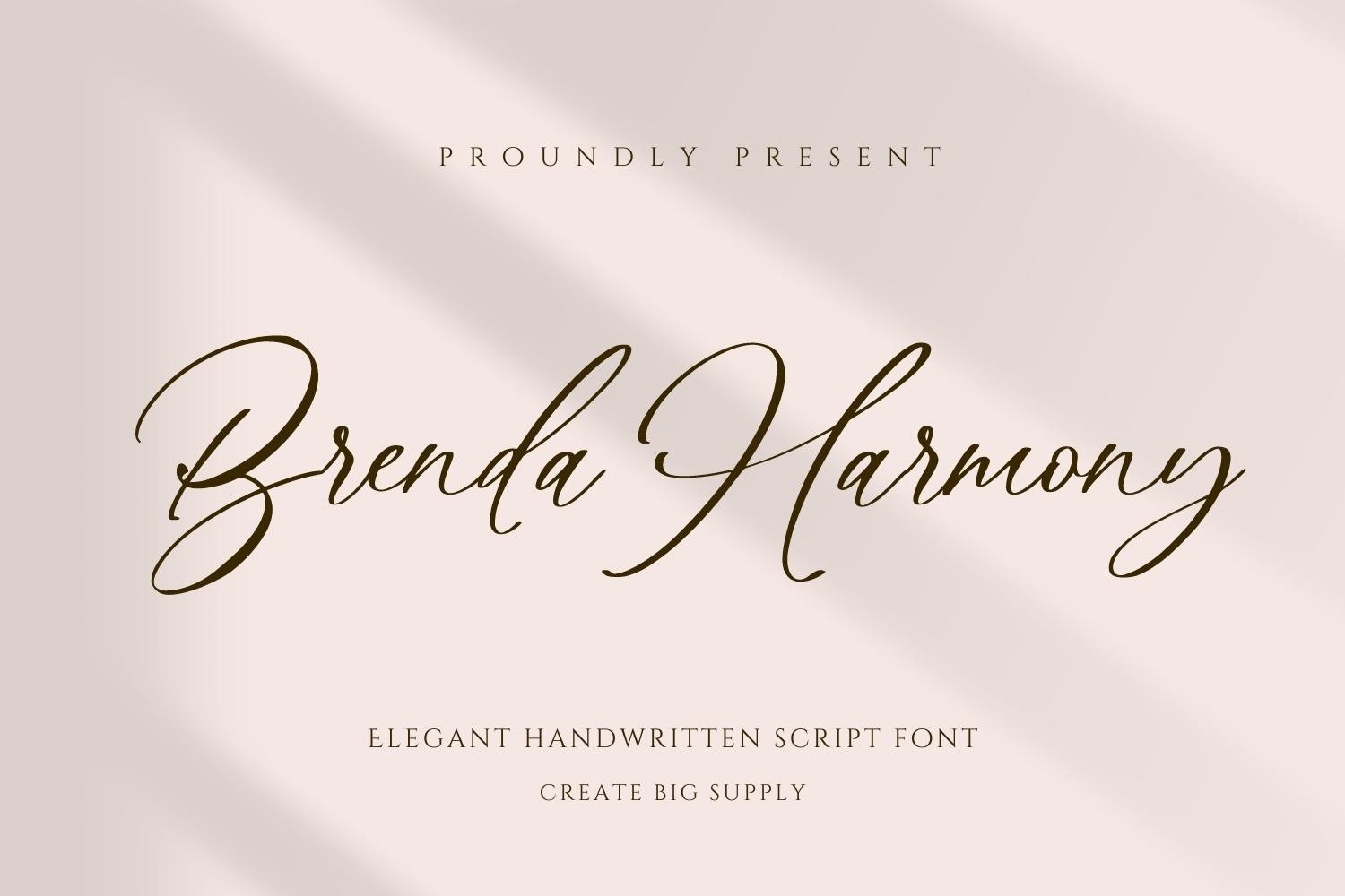 Beispiel einer Brenda Harmony-Schriftart