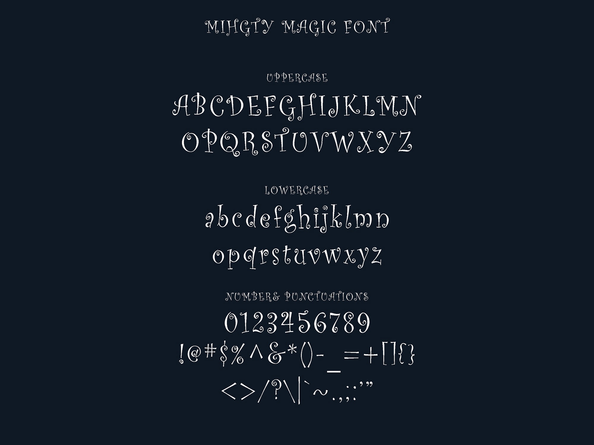 Beispiel einer Mightymagic Regular-Schriftart