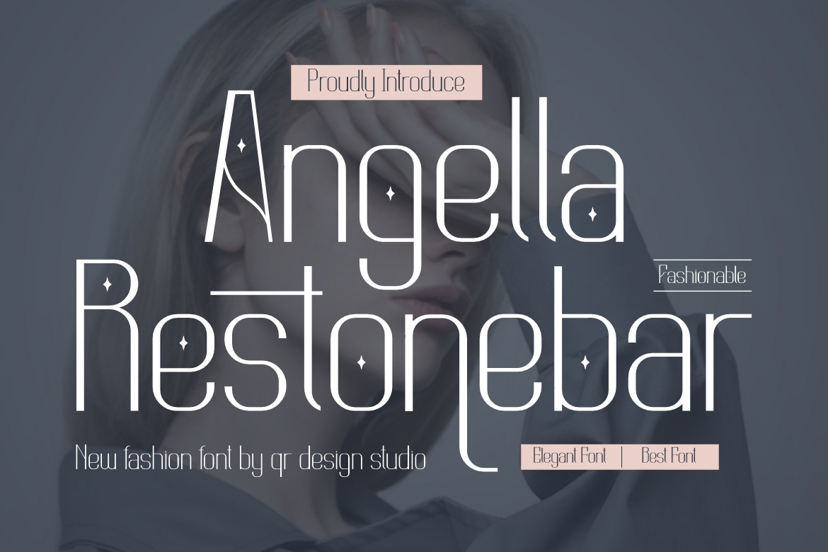 Beispiel einer Angella Restonebar-Schriftart