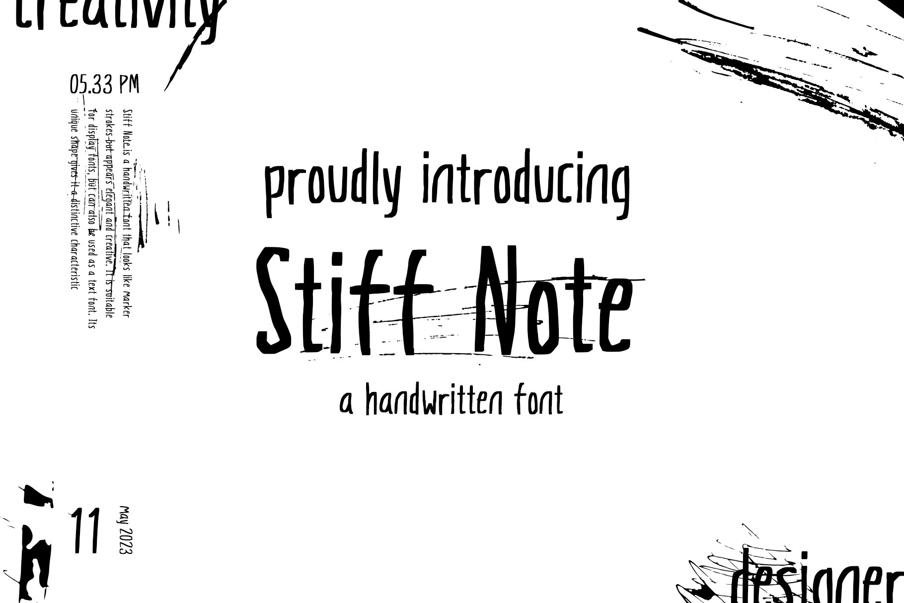 Beispiel einer Stiff Note-Schriftart