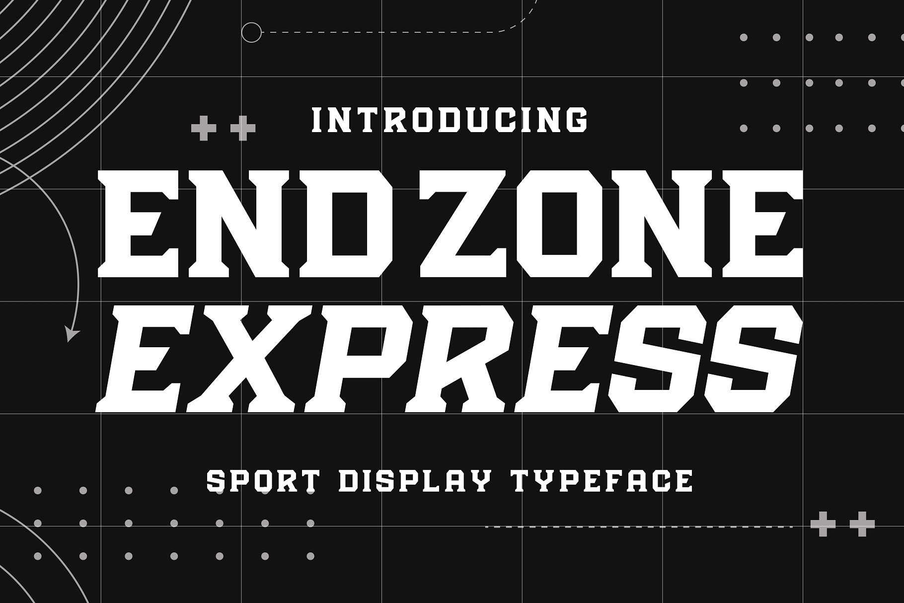 Beispiel einer Endzone Express-Schriftart