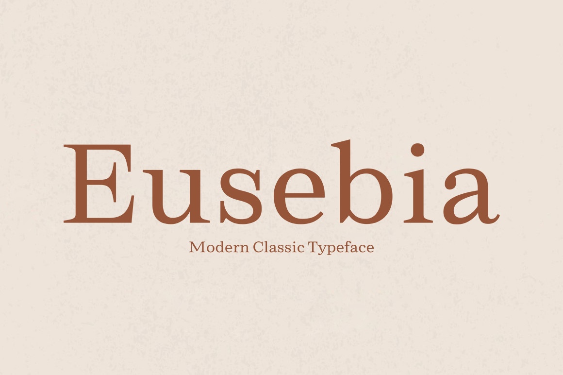 Beispiel einer Eusebia Regular-Schriftart