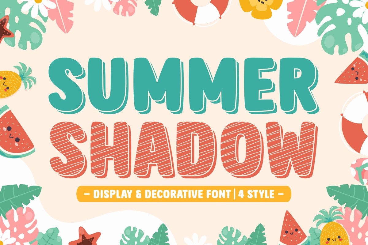 Beispiel einer Summer Shadow Shadow-Schriftart