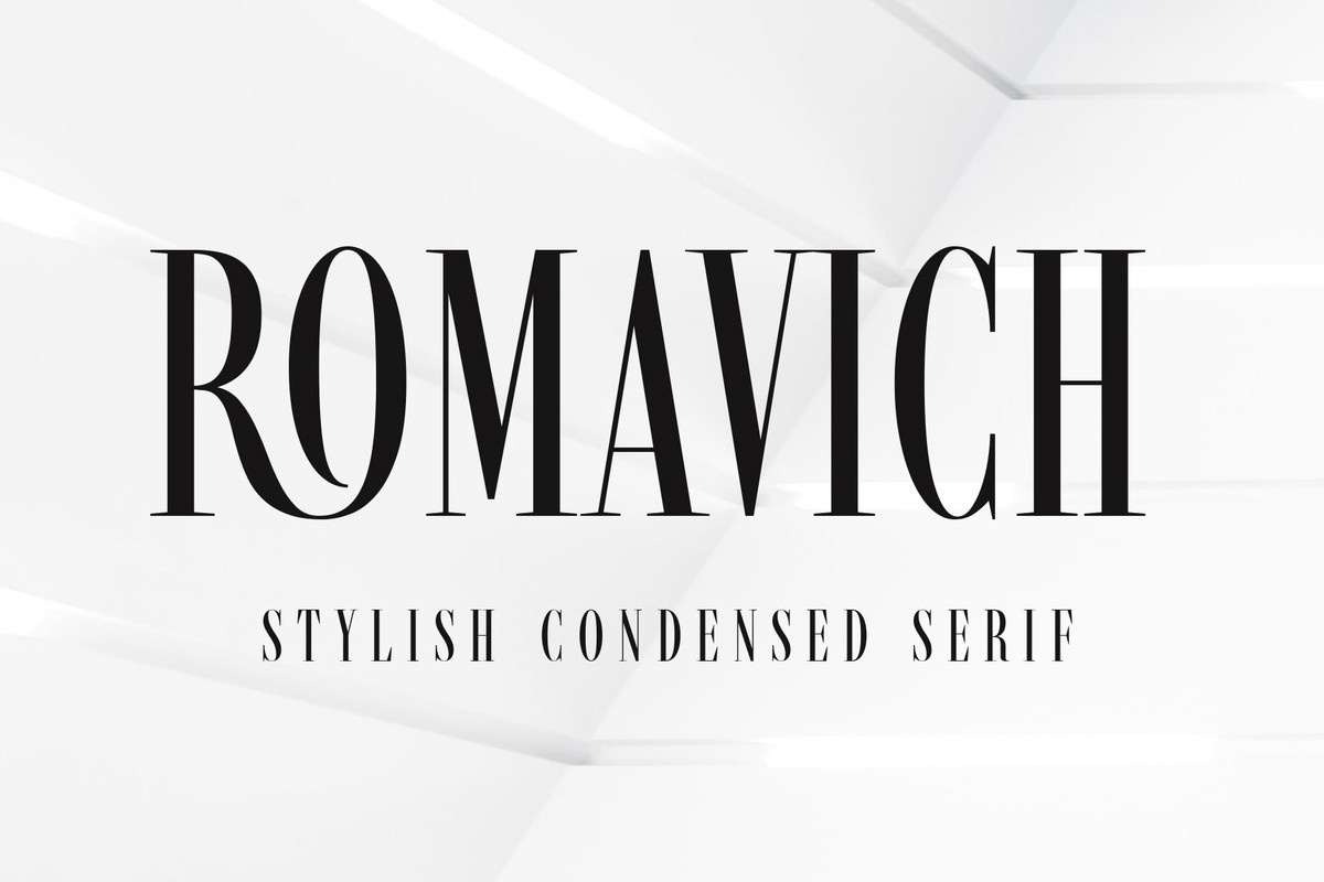 Beispiel einer Romavich Regular-Schriftart