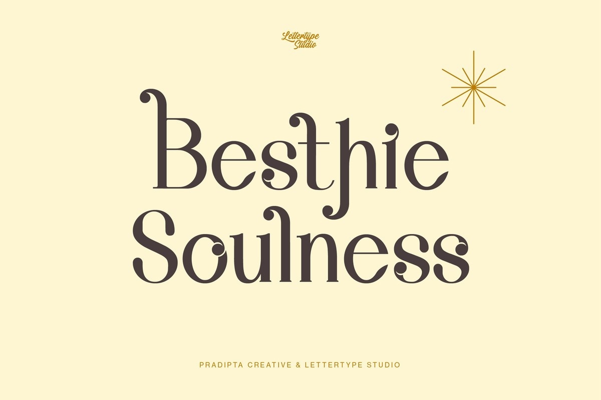 Beispiel einer Besthie Soulness-Schriftart