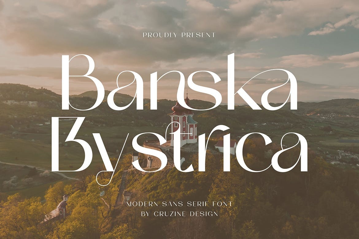 Beispiel einer Banska Bystrica-Schriftart