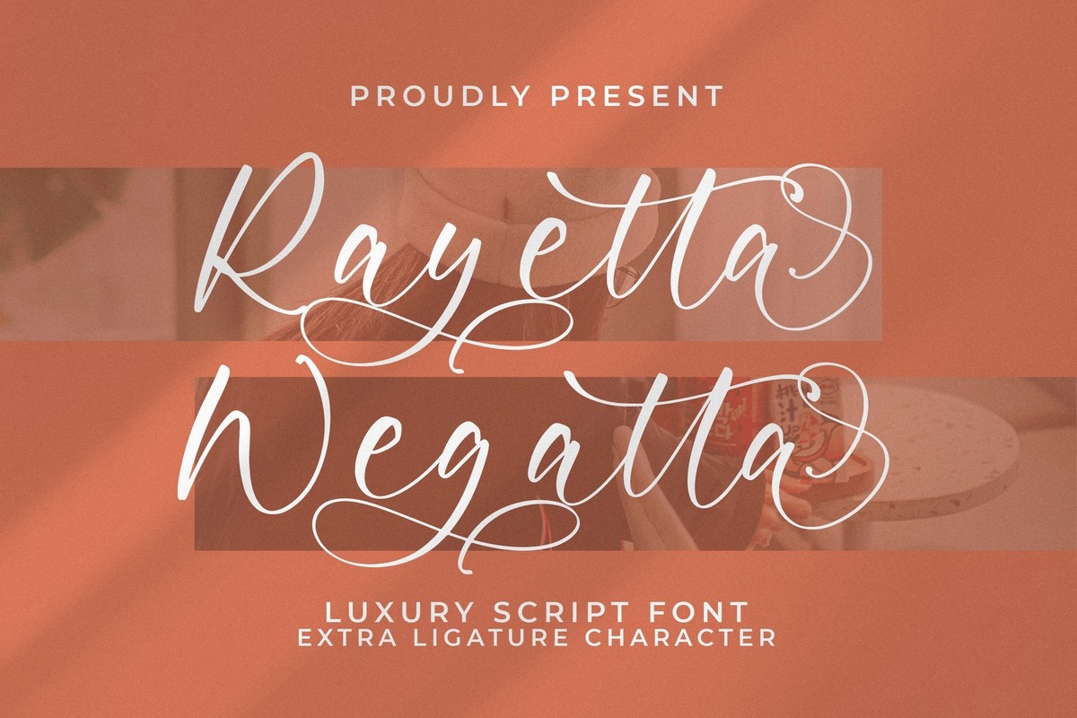 Beispiel einer Rayetta Wegatta-Schriftart