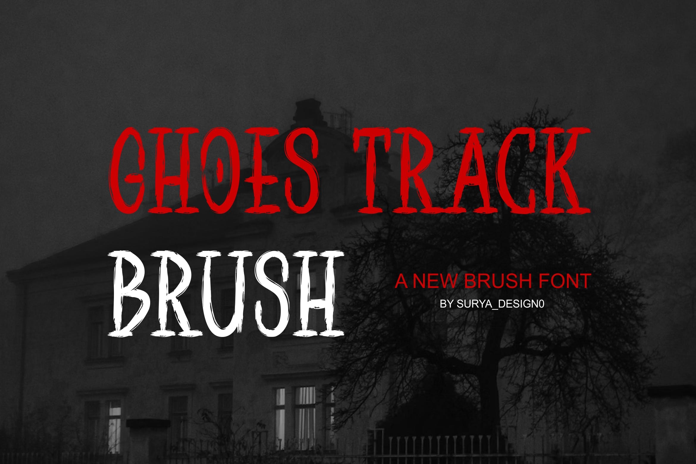 Beispiel einer Ghoes Track Brush Regular-Schriftart