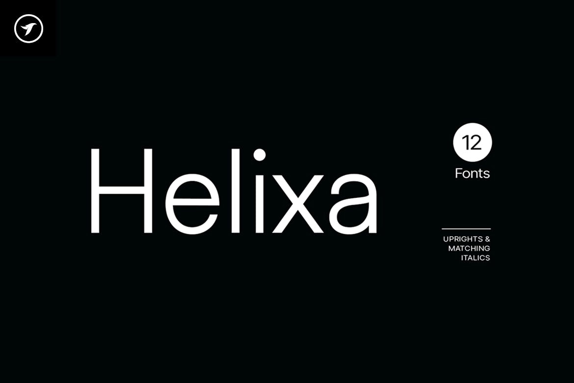 Beispiel einer Helixa BlackItalic-Schriftart