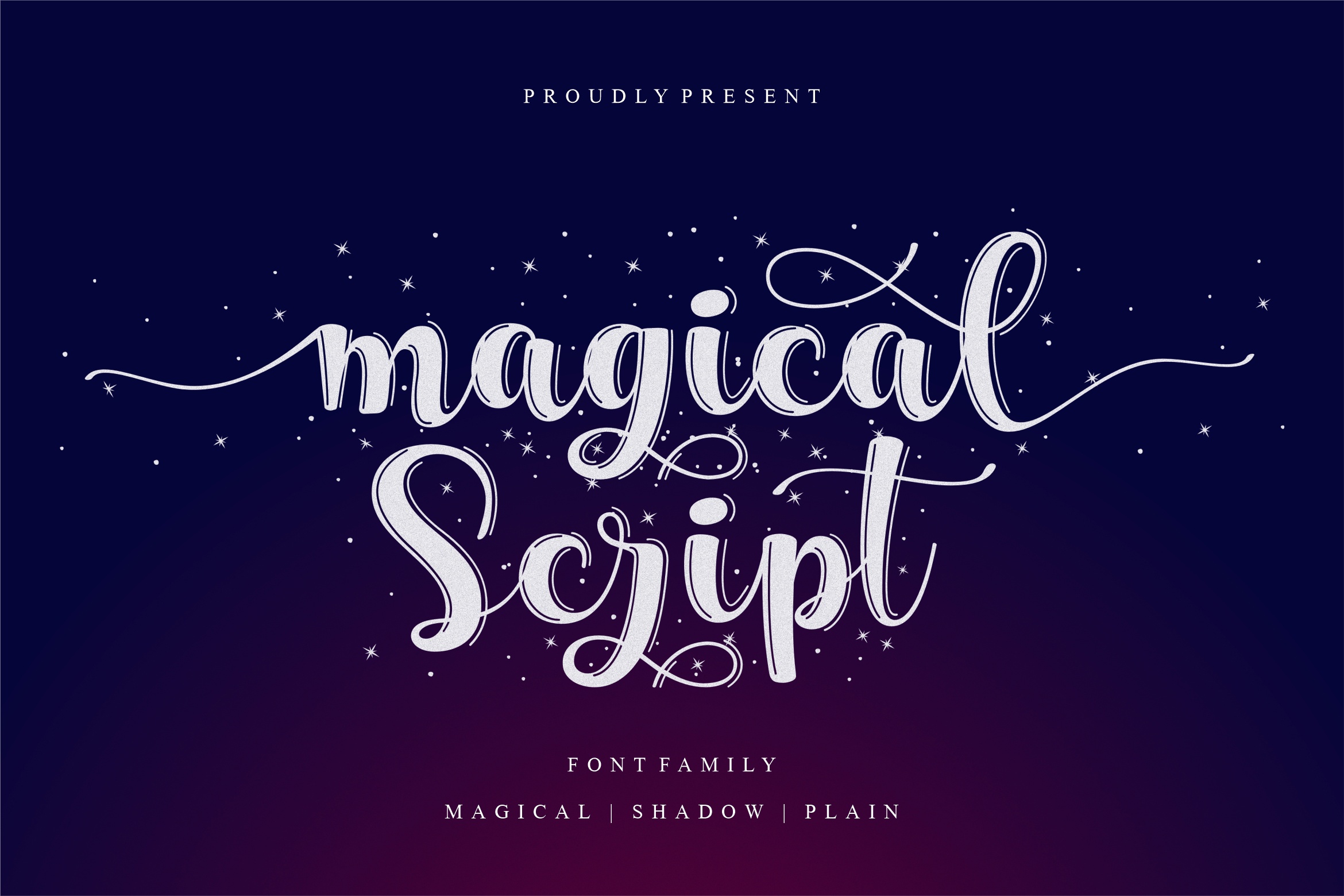 Beispiel einer Magical Script Regular-Schriftart