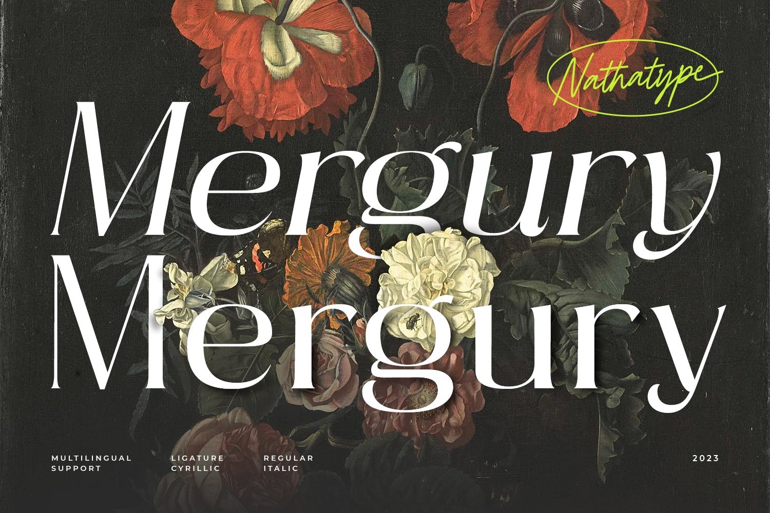 Beispiel einer Mergury Regular-Schriftart