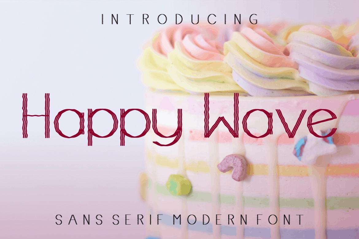 Beispiel einer Happy Wave-Schriftart