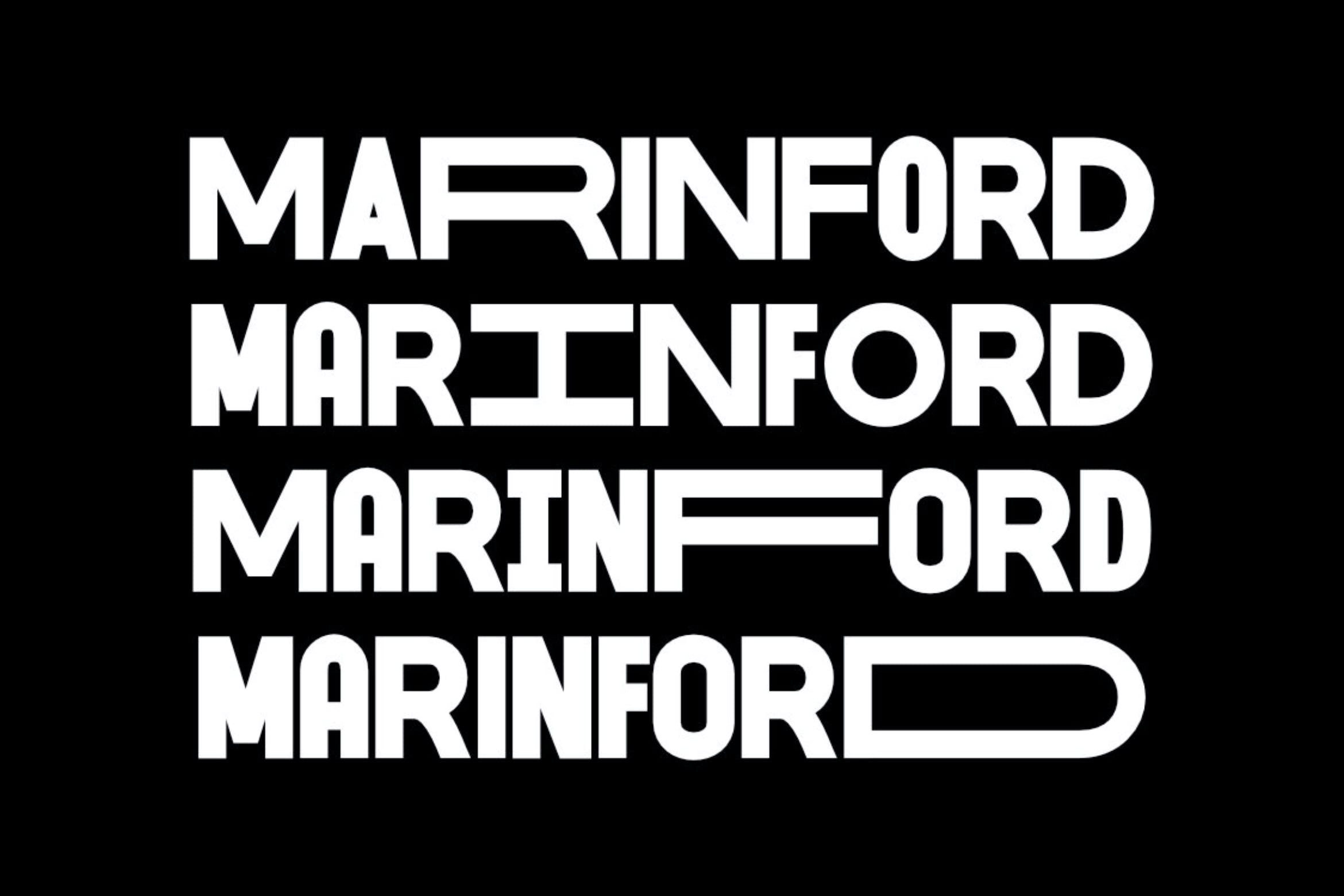Beispiel einer Marinford-Schriftart