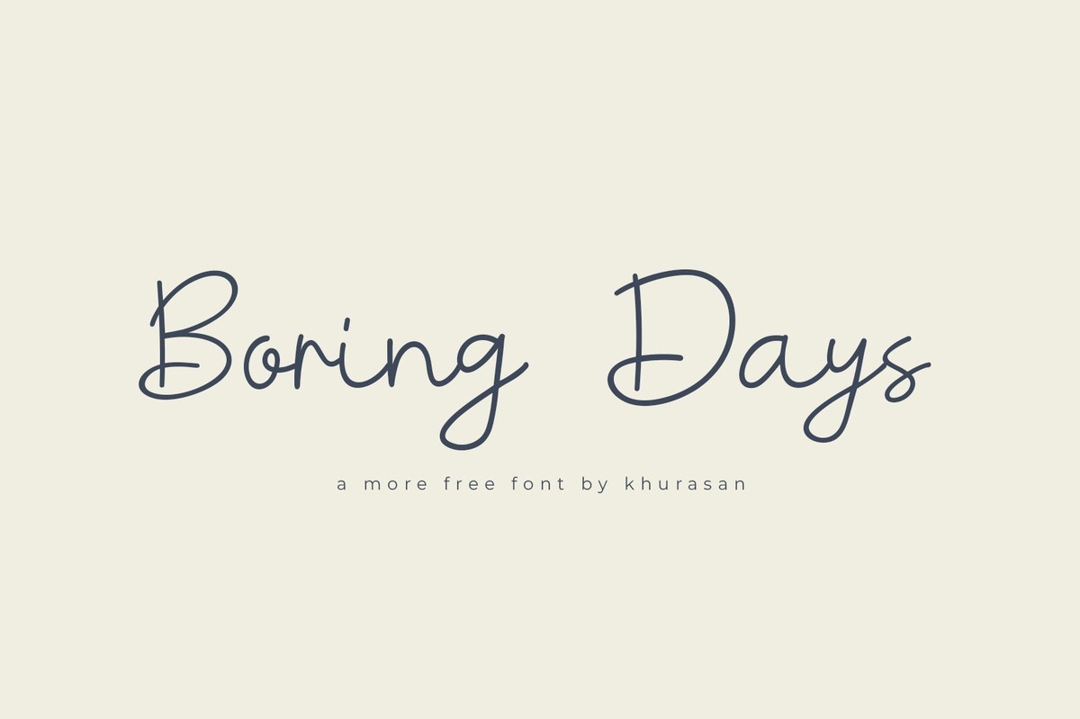 Beispiel einer Boring Days-Schriftart