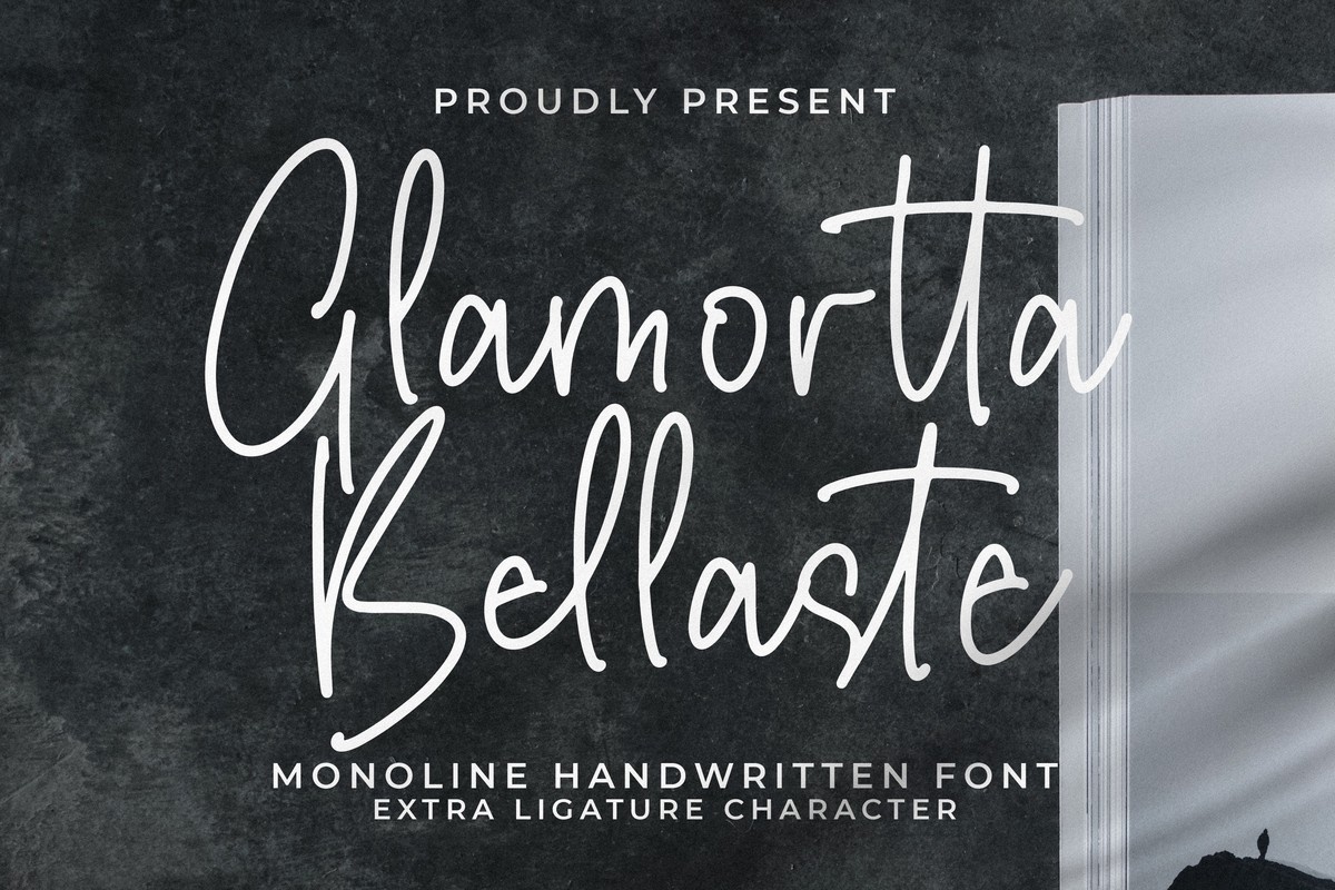 Beispiel einer Glamortta Bellaste Regular-Schriftart