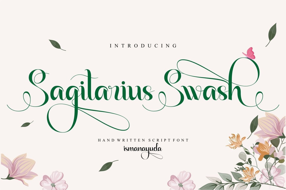 Beispiel einer Sagitarius Swash Regular-Schriftart