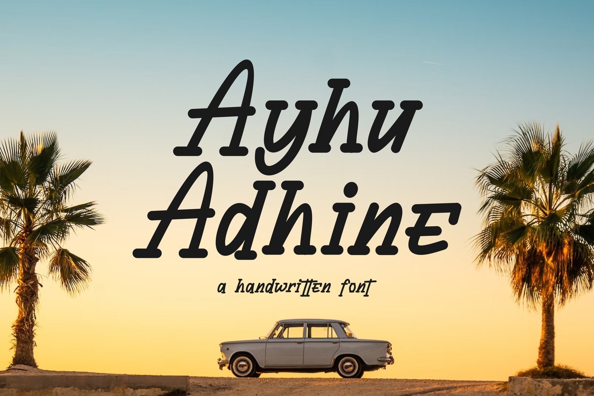 Beispiel einer Ayhu Adhine Regular-Schriftart