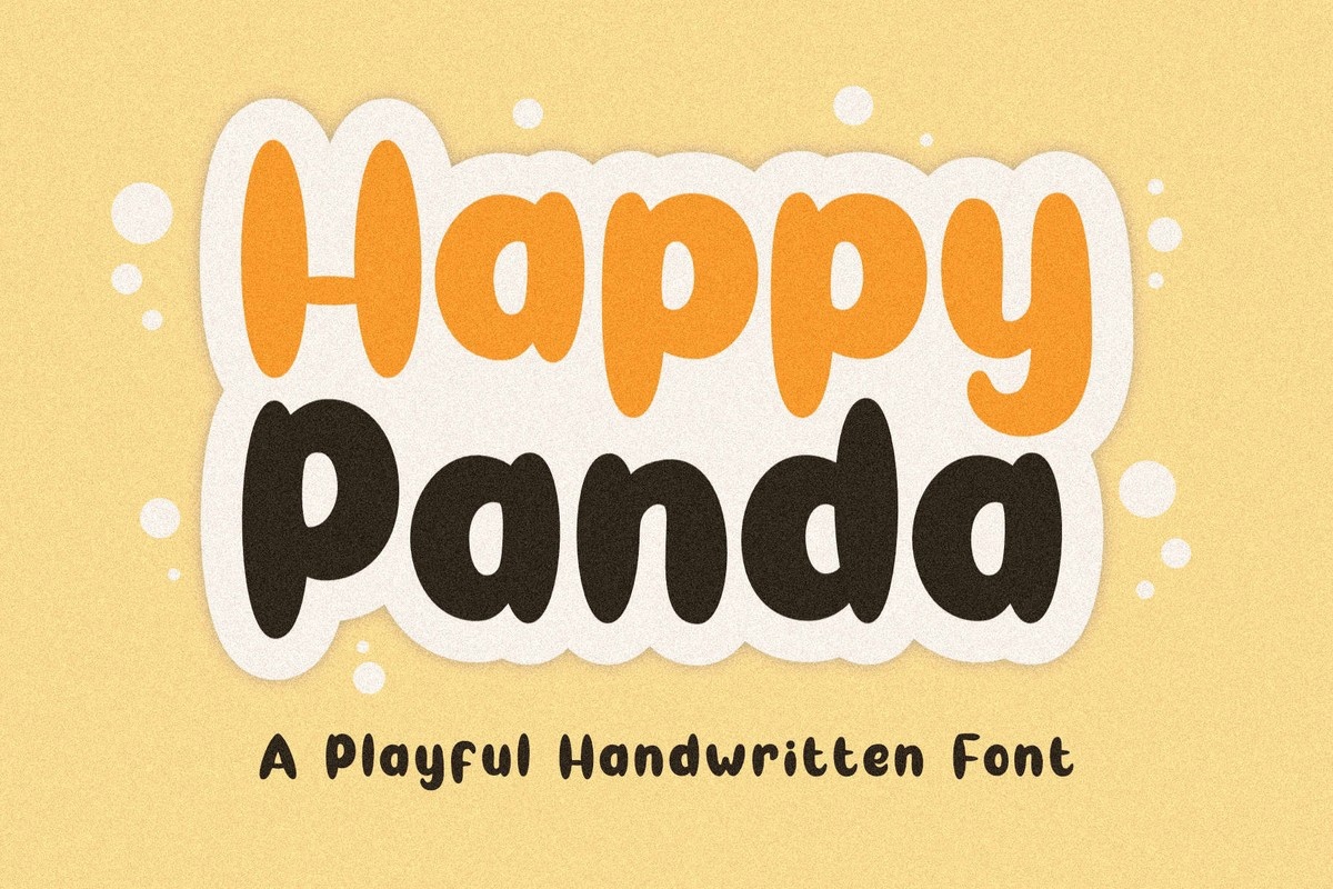 Beispiel einer Happy Panda-Schriftart