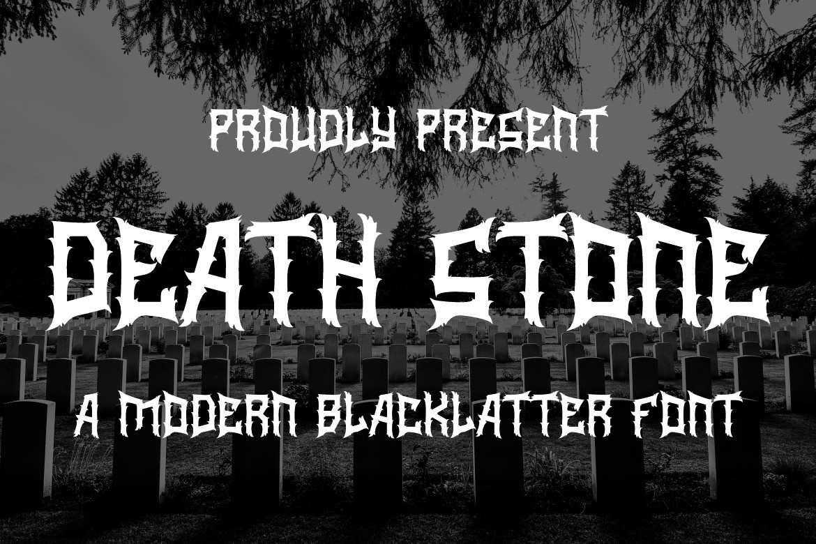 Beispiel einer Death Stone-Schriftart