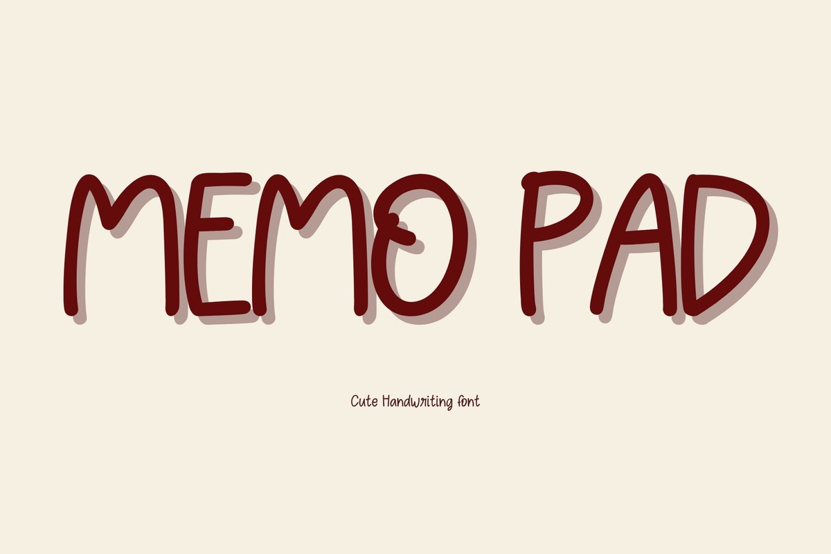 Beispiel einer Memo Pad-Schriftart