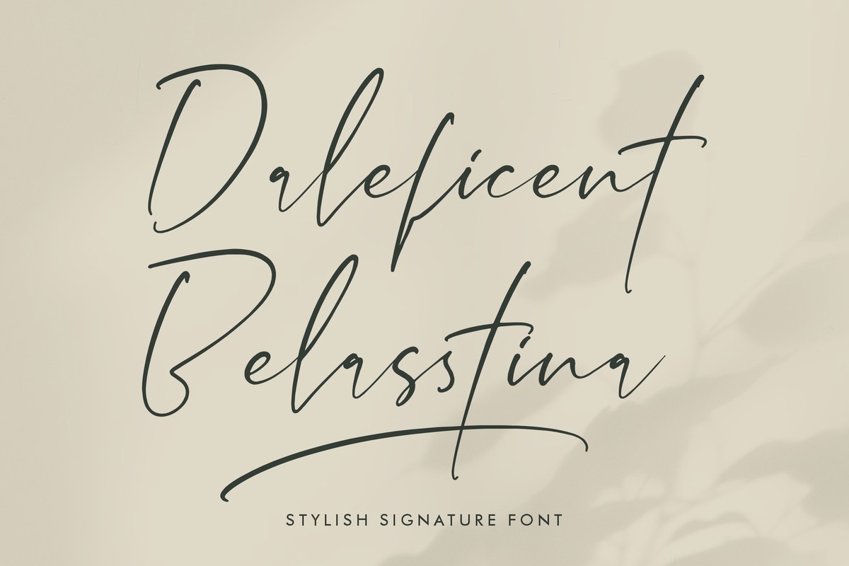 Beispiel einer Daleficent Belasstina-Schriftart