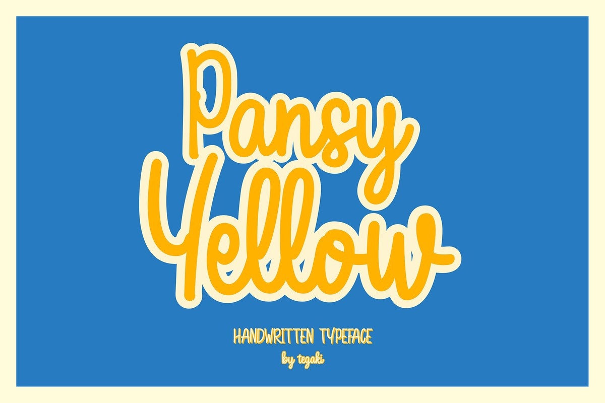 Beispiel einer Pansy Yellow-Schriftart