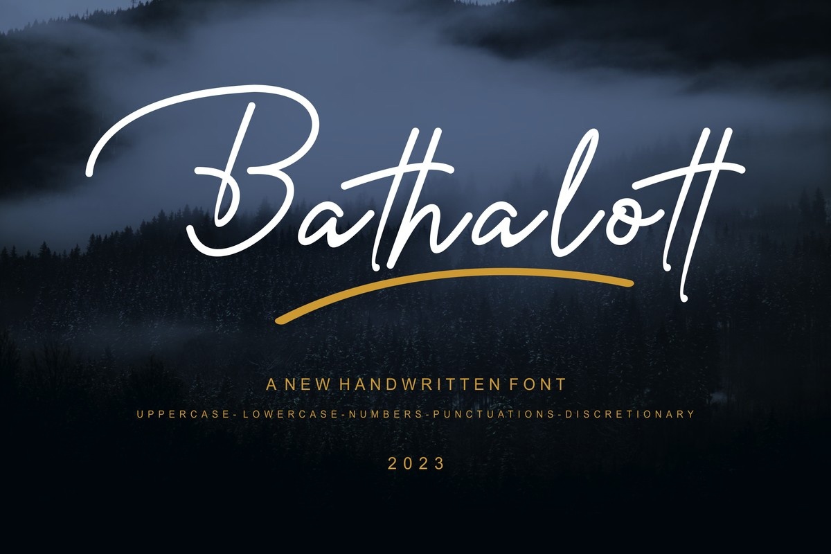 Beispiel einer Bathalott Regular-Schriftart