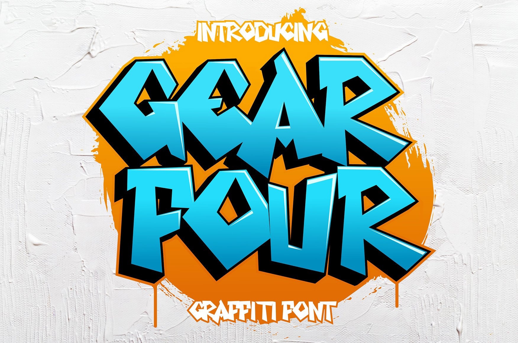 Beispiel einer Gear Four-Schriftart