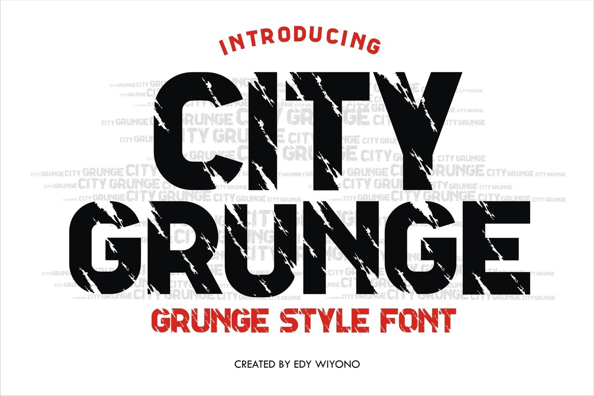 Beispiel einer City Grunge Regular-Schriftart