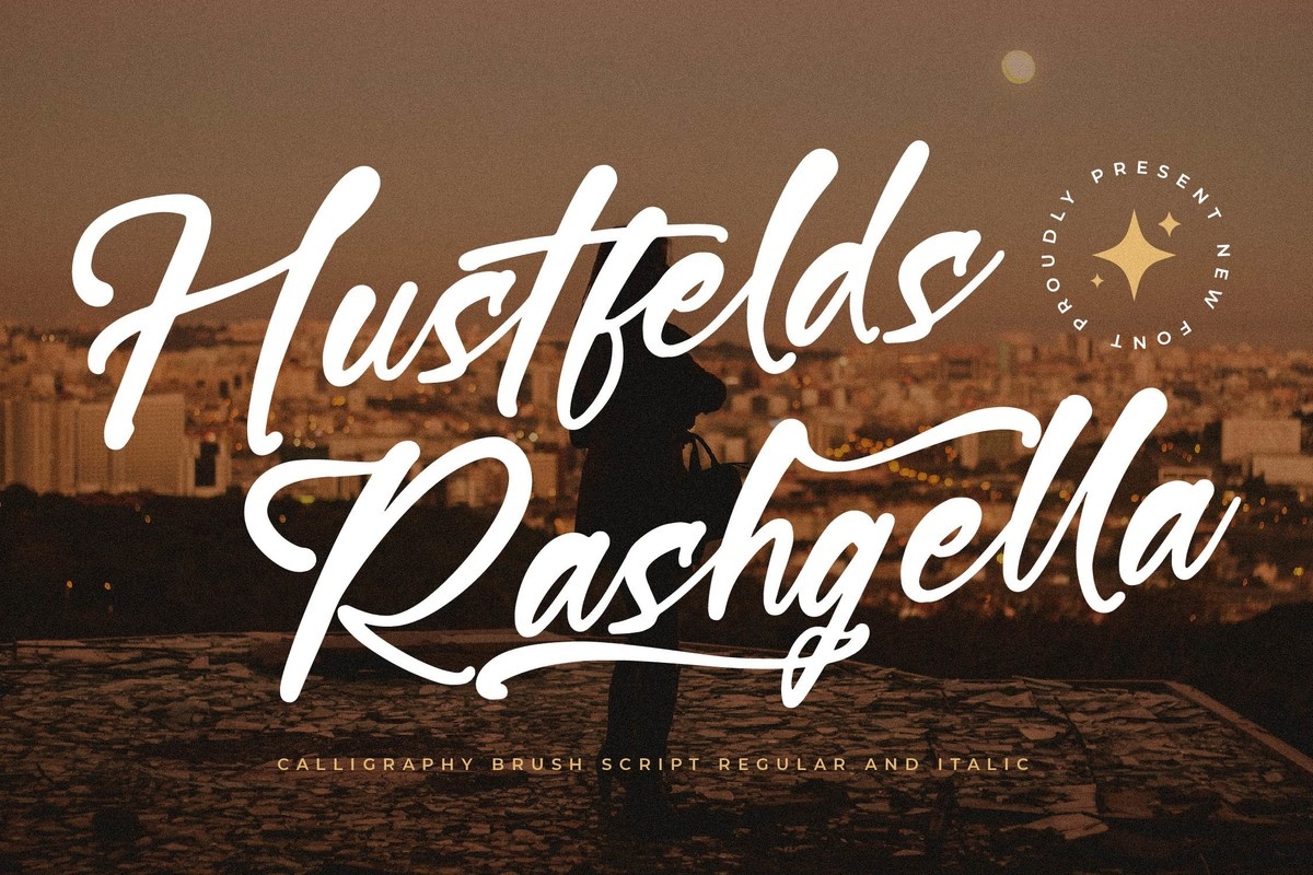 Beispiel einer Hustfelds Rashgella-Schriftart