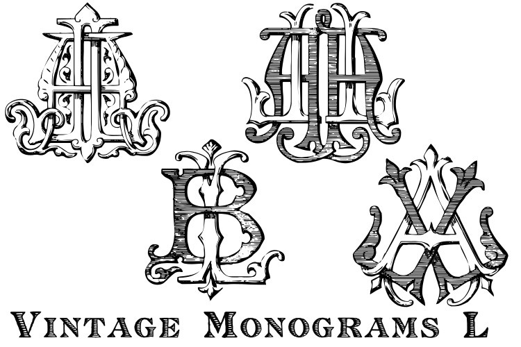 Beispiel einer Monocracy Vintage Monograms L-Schriftart